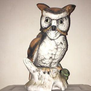 Owl music box statuette
